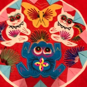 Asian wall hanging or throw or quilt for twin bed